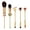 Gold, variant on Alice in Wonderland Makeup Brush Set - 5pcs Cute Makeup Brushes with Premium Synthetic Fiber and Metal Handle for Blush, Foundation, Eyebrow, Eyeshadow, and Lips, Gift for Sister Teenager Girl