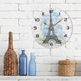 thumbnail image 7 of GZHJMY Paris Eiffel Tower Wall Clock, 10" Silent Non Ticking Round Clock, Oil Painting Easy to Read Clock for Living Room Bedroom Bathroom Home Decor Holiday Gifts, 7 of 7