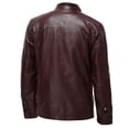 thumbnail image 3 of Clearance! Men'S Faux Leather Jacket Waterproof Biker Jacket Casual Baseball Collar Coat Leather Coat Leather Jacket with Collar, 3 of 3