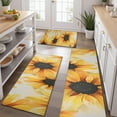 thumbnail image 2 of White Sunflower Pattern Kitchen Rugs Sets Of 3,Kitchen Runner Rugs Non Skid Washable,Decorative Kitchen Floor Mats for Kitchen,Sink,Laundry,17"x30"+ 17"x47" + 17"x59", 2 of 6