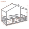thumbnail image 5 of Tamaño doble cama de madera casa cama marco con cerca, para niños, adolescentes, niñas, niños, 5 of 5