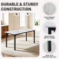 thumbnail image 4 of 5 Piece Dining Set, Modern Dining Table and Chairs Set for 4, Counter Height Bar Table Set, Modern Pub Table with 4 Velvet Fabric Cushioned Stools, Faux Marble Dining Table & Stools Set, D9297, 4 of 8