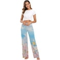 thumbnail image 6 of Women's Watercolor Wild Flowers Pajama Pants, Casual Pajama Bottoms Lounge Pants Wide Leg, 6 of 7