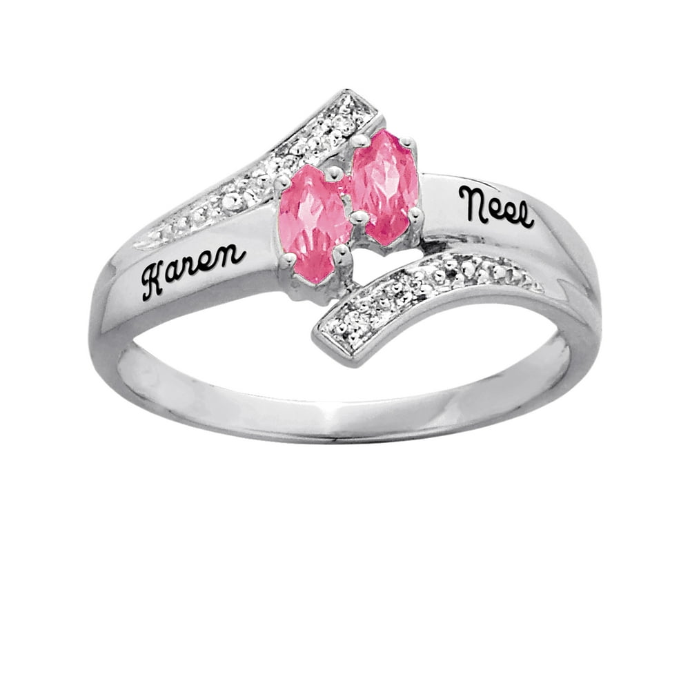 Keepsake Personalized Delight Marquise Promise Ring with Birthstones