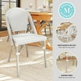 thumbnail image 3 of Martha Stewart Indoor-Outdoor Stackable Bistro Chair with Gray Woodgrain Aluminum Finish Frame and White/Gray Woven Rattan Back and Seat, 3 of 12