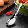 thumbnail image 4 of Cucharas de sopa de acero inoxidable, cucharas de mesa con mango corto y grueso para sopas, cereales, caldos y postres., 4 of 8