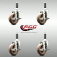 thumbnail image 2 of 4 Inch 316SS High Temp Glass Filled Nylon 3/4 Inch Stem Caster Set Brake SCC, 2 of 2