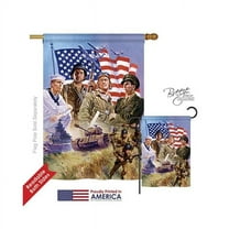 Breeze Decor H111072-BO The Armed Forces Americana Patriotic Impressions Decorative Vertical 28" x 40" Double Sided House Flag