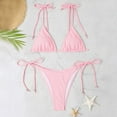 thumbnail image 4 of Afdoent Women's Bikini Sets Two Piece Tie String Swimsuit Triangle Bathing Suit Top Bikini Sets Swimwear Beach Swimwear, 4 of 8