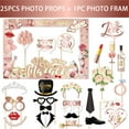 thumbnail image 4 of Wedding Photo Booth Props With Frame - 1Pc Frame,25Pcs Cards,25Pcs Sticks,25Pcs Glue Dots For Wedding,Bridal Shower,Engagement Party Photo Decorations, 4 of 9