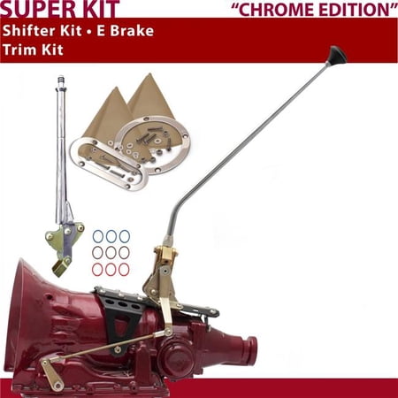 American Shifter AOD Shifter Kit Chrome 23 in. E Brake Trim Kit for DC6FA