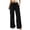 Black, variant on Womens Wide Leg Pants Plus Size Elastic Tie Knot Lounge Pants Loose Trousers with Pockets Green XL