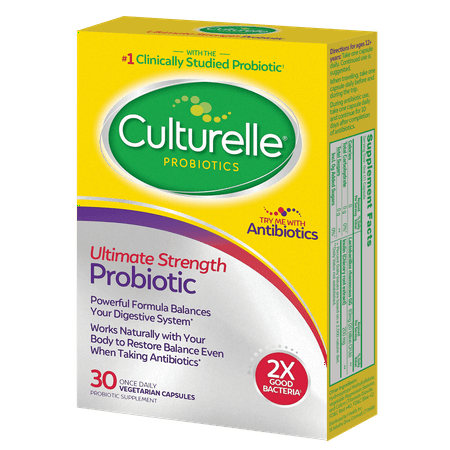 Culturelle Ultimate Strength Probiotic Supplements, Helps Digestive and Gut Health, for Men and Women, 30 Count