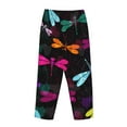 thumbnail image 5 of Bingfone Pajamas For Women,Colorful Dragonflies Pajama Pants With Pockets-Small, 5 of 9