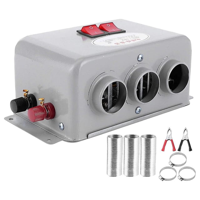 Desempañador de parabrisas de 12 V y 800 W, desempañador eléctrico de 3 orificios para vehículos, calentador de bajo ruido, calefacción rápida 2 en 1