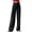 Black, variant on Summer Pants for Women Casual Pants Lightweight Wide Leg High Waist Trousers For Everyday Wear Comfortable And Stylish Linen Blend Fashion Bottoms Spring And Summer Side Stripped Cascading Black 2XL