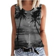thumbnail image 2 of Sakmal Sleeveless Tank Tops for Women Gray Crew Neck Trendy Graphic Breathable Lightweight Summer Casual Tank Tops, 2 of 5