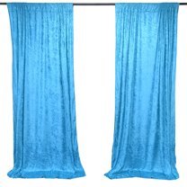 AK TRADING CO. 10 feet x 10 feet Lush Velvet Backdrop Drapes Curtains Panels with Rod Pockets - Wedding Ceremony Party Home Window Decorations - Turquoise