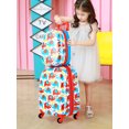 thumbnail image 2 of Gymax Ensemble de Bagages pour Enfants 2PC 12'' Sac à Dos et Valise Roulante 16'' pour les Abdominaux de Voyage Scolaire, 2 of 10