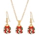 thumbnail image 4 of Conjunto de collar y aretes navideños, conjunto de joyas navideñas, collar con colgante, cadena larga para mujeres, damas, regalo de aniversario Caja de regalo, 4 of 8