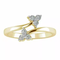 0.12 Ct Round Simulated Diamond Bypass Women's Toe Ring 14k Yellow Gold Plated