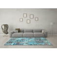 thumbnail image 3 of Ahgly Company Indoor Square Patchwork Light Blue Transitional Area Rugs, 4' Square, 3 of 4