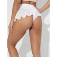 thumbnail image 2 of BLSCODE Solid Ruffle Trim Shorts, Casual Shorts For Spring & Summer, Women's Clothing White, 2 of 11
