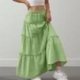 thumbnail image 5 of yillto Summer Skirts for Girls Tiered Ruffle Flowy Pleated A Line Long Skirt Boho Beach Skirts 4-15 Years, 5 of 7