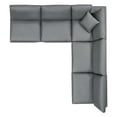 thumbnail image 3 of Sectional Sofa Set, Faux Vegan Leather, Grey Gray, Modern Contemporary Urban Design, Living Lounge Room Hotel Lobby Hospitality, 3 of 10