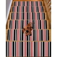 thumbnail image 2 of Black Red Stair Treads Non Slip for Steps Stripe Minimalist Vertical Stripes Modern Art 10 Pcs Reusable Adhesive Stair Runner Mats for Dogs Elders Carpet Treads Rugs for Staircase 8x30 In, 2 of 7