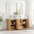 thumbnail image 4 of Karachi 60" Double Bath Vanity in Acacia Classic Gray with Composite Stone Top, 4 of 16