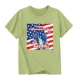 thumbnail image 1 of Odeerbi Chicos Niñas 4 de Julio Camiseta Manga Corta Bandera Americana Camiseta Gráfica, 1 of 6