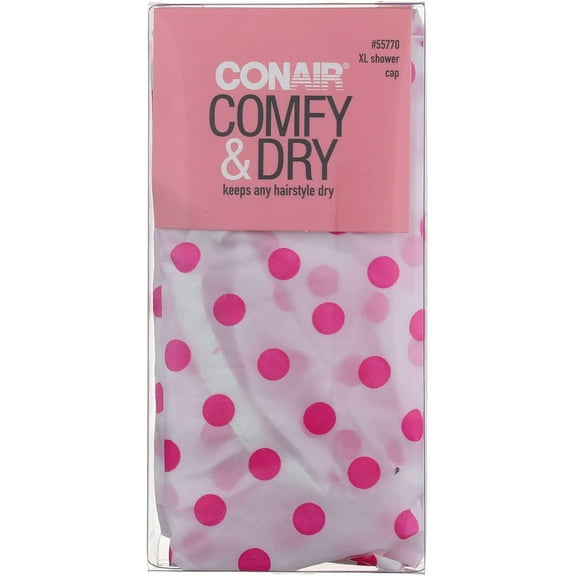 Conair Printed Shower Cap XL  1.0 CT color may vary (Pack of 3)