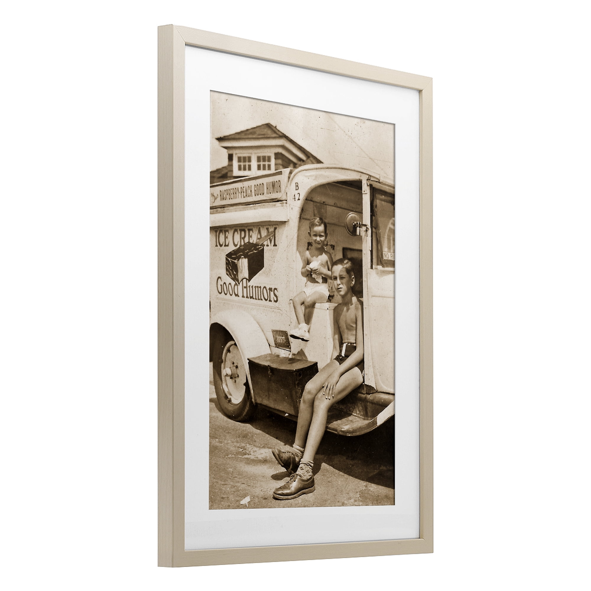 Stupell Industries Vintage Ice Cream Truck Birch Framed Print Under Glass, design by Grotto Studios