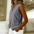 thumbnail image 5 of VBVC Women's V-Neck Button Down Vest, Ladies' Lightweight Sleeveless Waistcoat, Casual Blazer Tank Top For Women,Gray,S-2XL, 5 of 8