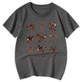 thumbnail image 3 of Yiyuu Girls Graphic Tee Leopard Bow Print Short Sleeve Round Neck T Shirt, Sizes 3-13, 3 of 3