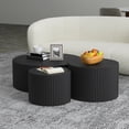 thumbnail image 5 of Kevinplus Nesting Coffee Table Set of 3, Matte Black Round Wooden Coffee Tables, Modern Luxury Side Tables Accent End Table for Living Room Apartment, 5 of 7