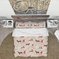 thumbnail image 2 of Designart 'Patterned Christmas Deers' Animals Duvet Cover Set, 2 of 4