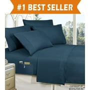 Elegant Comfort Luxury 1500 Thread Count Navy Blue Microfiber Sheet Sets, Full, Soft to the Touch, Deep Pocket, Washable(4 Pieces)