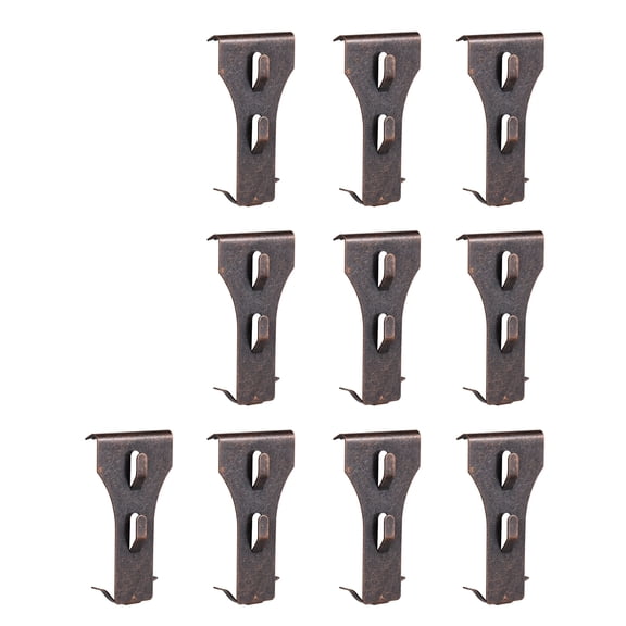 Dcenta Brick Hook Clip Hanging Hooks for 60-70mm Brick in Height No Drilling Sliding Brick Hanger Clips, 10 Pieces