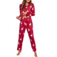 thumbnail image 1 of Conjunto de ropa de dormir navideña para mujer, conjuntos de pijamas con estampado navideño, Tops de manga larga de Navidad, pantalones sueltos informales, conjunto de dos piezas, 1 of 4