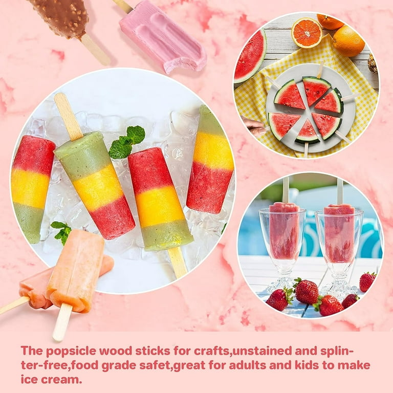 Transparent Acrylic Ice Cream Sticks, Colorful Pop Popsicle Stick