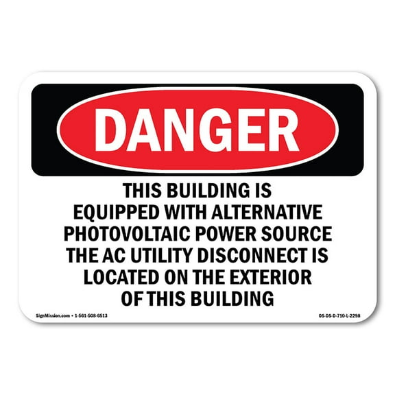 OSHA Danger Sign - This Building Is Equipped With Alternative | Decal | Protect Your Business, Construction Site, Shop Area |  Made in The USA