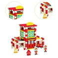 thumbnail image 6 of Almencla DIY Building Blocks House Wooden Toys Construction Building Model Set Parent Child Interaction Educational Toy for Boys Girls Fire Station, 6 of 8