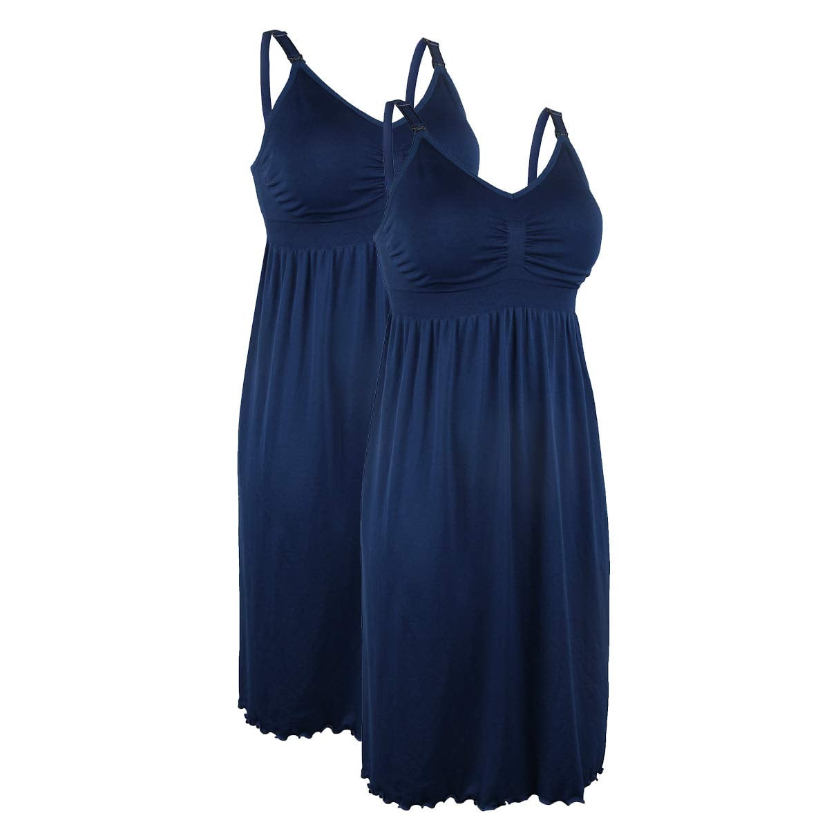 iLoveSIA Maternity Dress 3/4 Length Sleeve 2 in 1 V-Neck Casual Easy Breastfeeding Dress Soft Loose Nursing Nightdress Nightgown