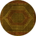 thumbnail image 1 of Ahgly Company Machine Washable Indoor Round Persian Yellow Traditional Area Rugs, 6' Round, 1 of 4