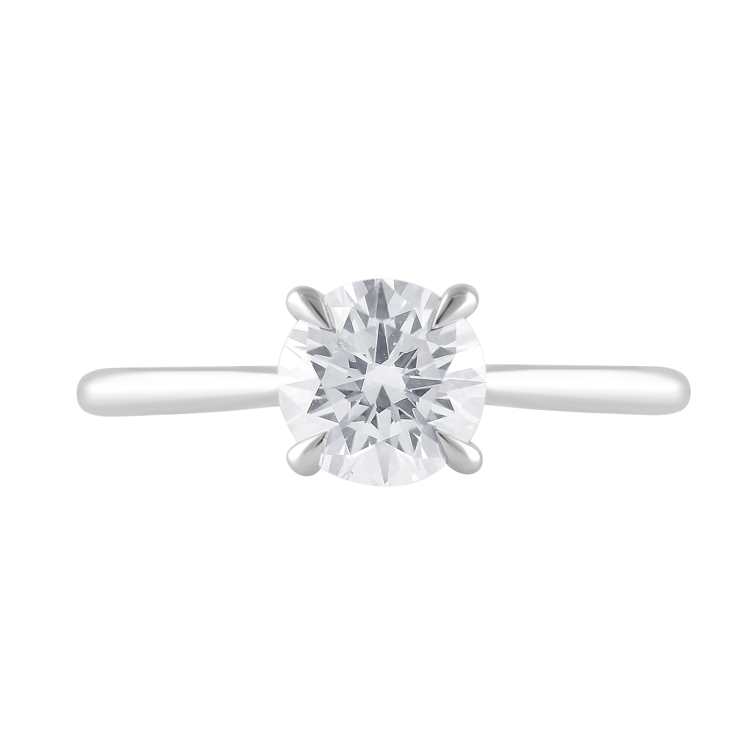 Unique Moments 1 Ct Round Cut Lab Grown Diamond Solitaire Engagement Ring in 10K Gold (H-I, SI-I1)