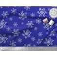 thumbnail image 3 of Soimoi Blue Cotton Duck Fabric Snow Flakes Floral Print Fabric by the Yard 56 Inch Wide, 3 of 3