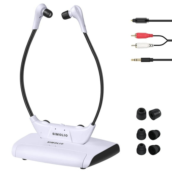 Auriculares inalámbricos SIMOLIO para ver televisión con un alcance de 100 pies