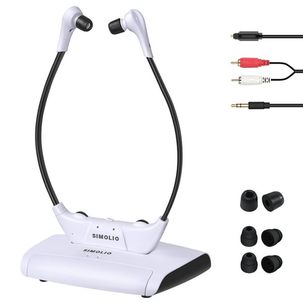 Auriculares inalámbricos SIMOLIO para ver televisión con un alcance de 100 pies